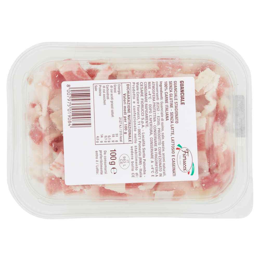 Fiorucci Guanciale di puro suino 100 g