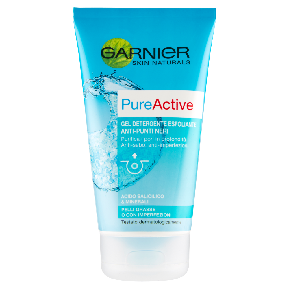 Garnier Skin Naturals PureActive Gel detergente esfoliante anti-punti neri 150 ml