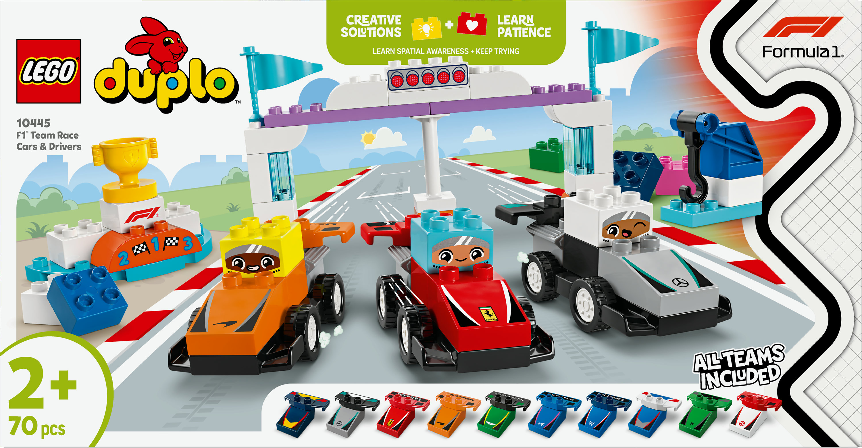 LEGO DUPLO Auto da corsa e piloti Team F1&reg;