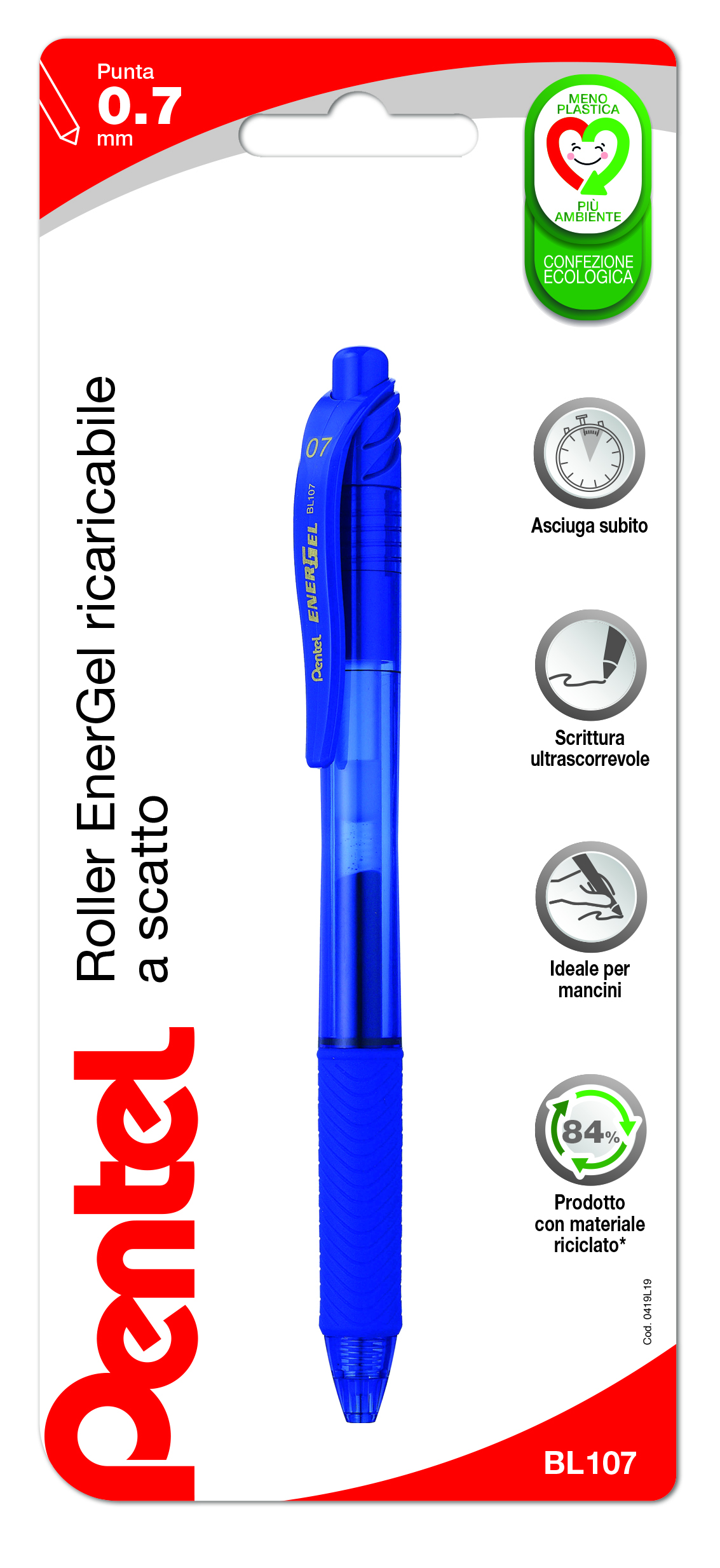 Pentel Roller EnerGel X a scatto 0.7 mm blu 1 pz