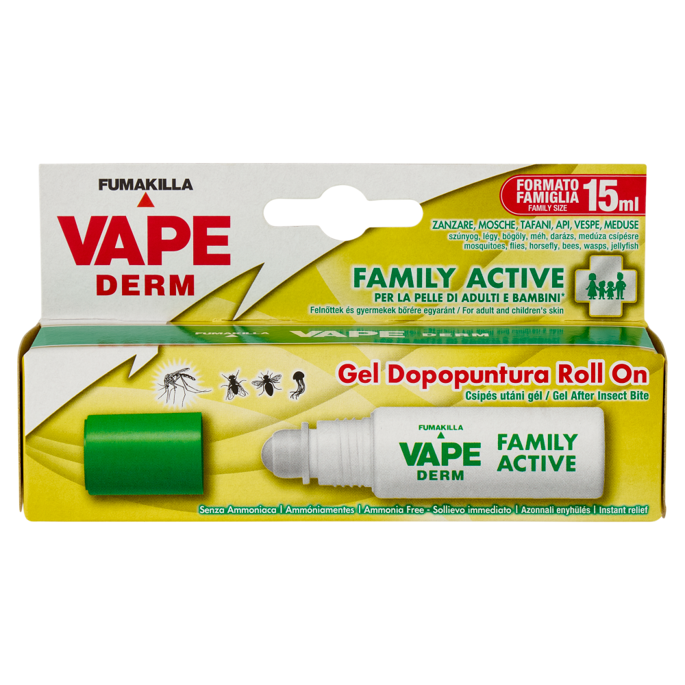 VAPE Derm Family Active Gel Dopopuntura Roll On 15 ml