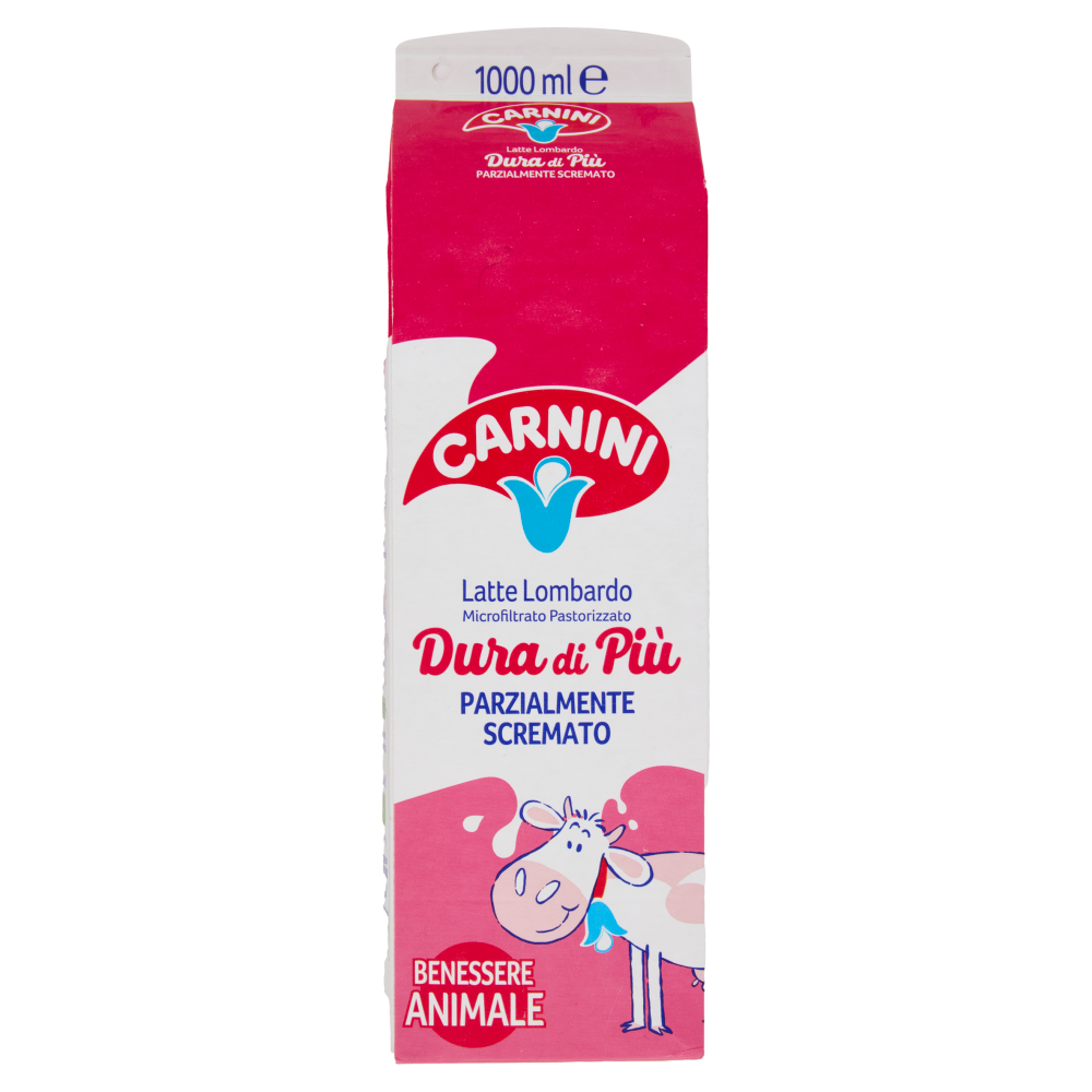 Carnini Latte Lombardo Microfiltrato Pastorizzato Dura di Più Parzialmente Scremato 1000 ml