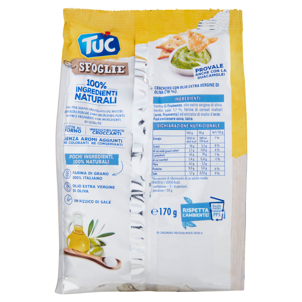 Tuc Sfoglie, crackers con Olio Extra Vergine di Oliva & Un Pizzico di Sale - 170 g