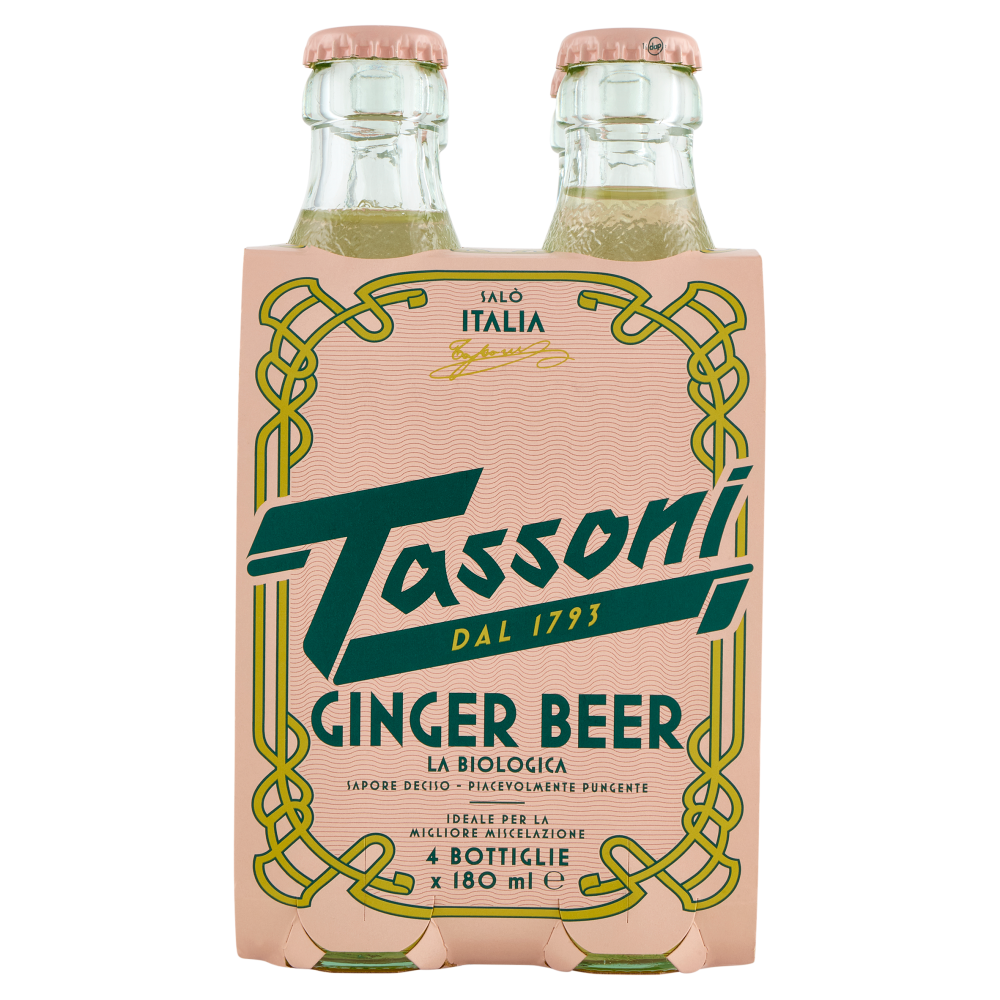 Tassoni Ginger Beer la Biologica 4 x 180 ml