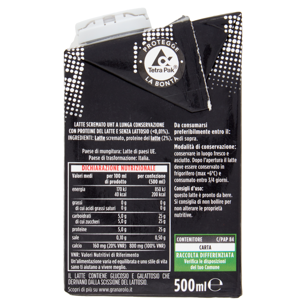 Granarolo Benessere High Protein Latte Senza grassi Senza lattosio 500 ml