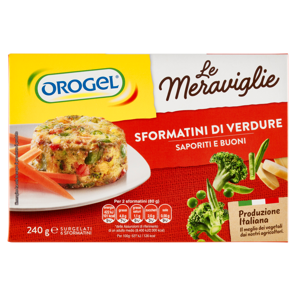 Orogel le Meraviglie 6 Sformatini di Verdure Surgelati 240 g
