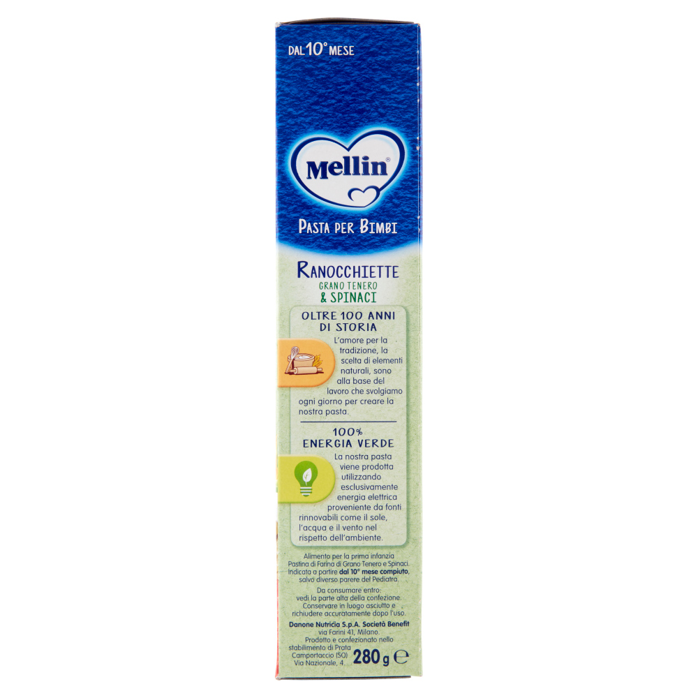 Mellin Pasta per Bimbi Ranocchiette Grano Tenero & Spinaci 280 g