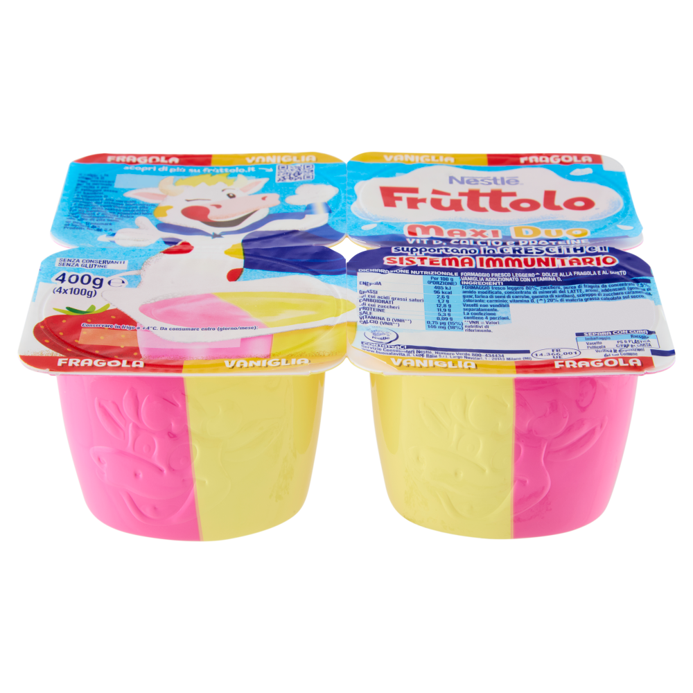 NESTL&Eacute; FR&Ugrave;TTOLO Maxi Duo Fragola - Vaniglia 4x100g