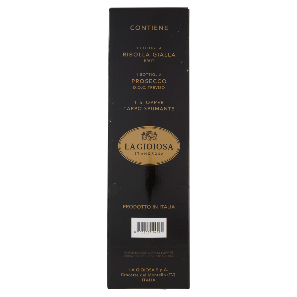 La Gioiosa Ribolla Gialla Brut 750 ml + Prosecco D.O.C. Treviso 750 ml + Stopper Tappo Spumante