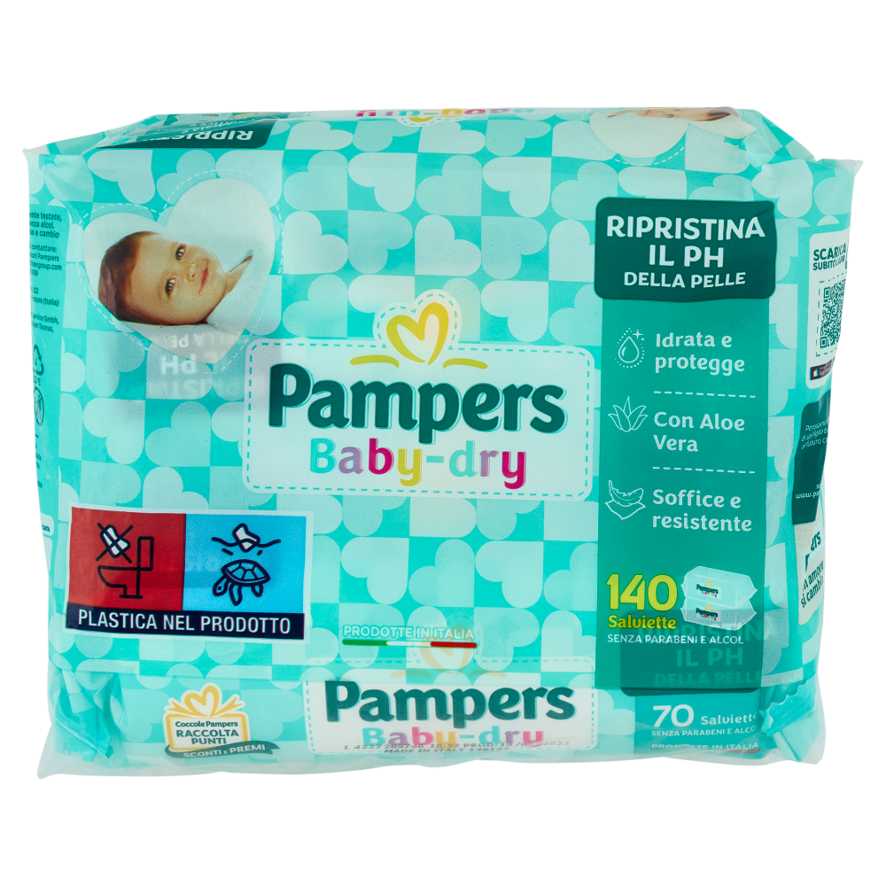 Pampers Baby-dry Salviette 140 pz