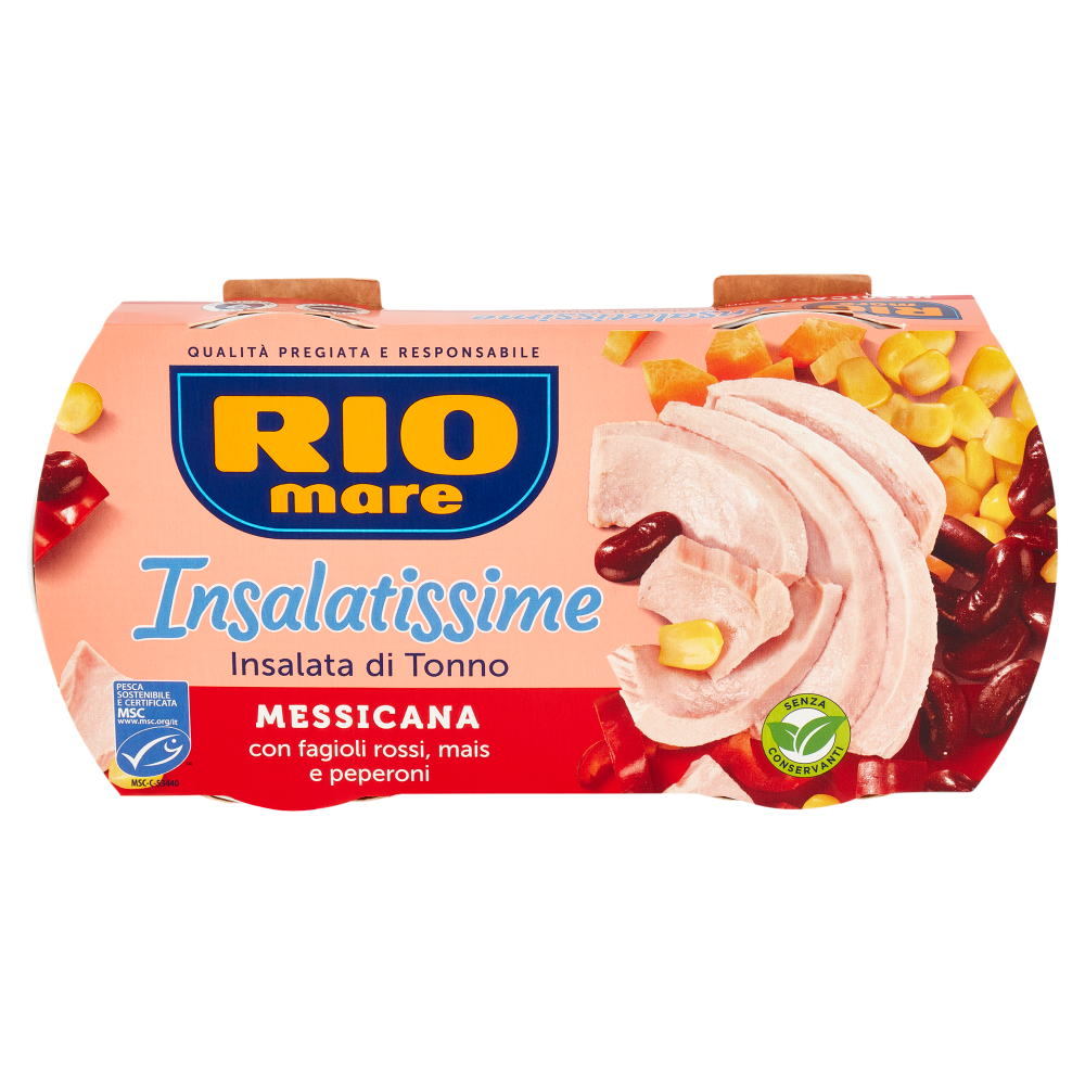 Rio mare Insalatissime Insalata di Tonno Messicana con fagioli rossi, mais e peperoni 2 x 160 g