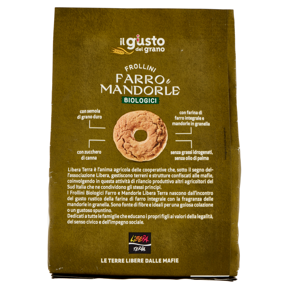 Libera Terra il giusto gusto del grano Frollini Farro e Mandorle Biologici 300 g