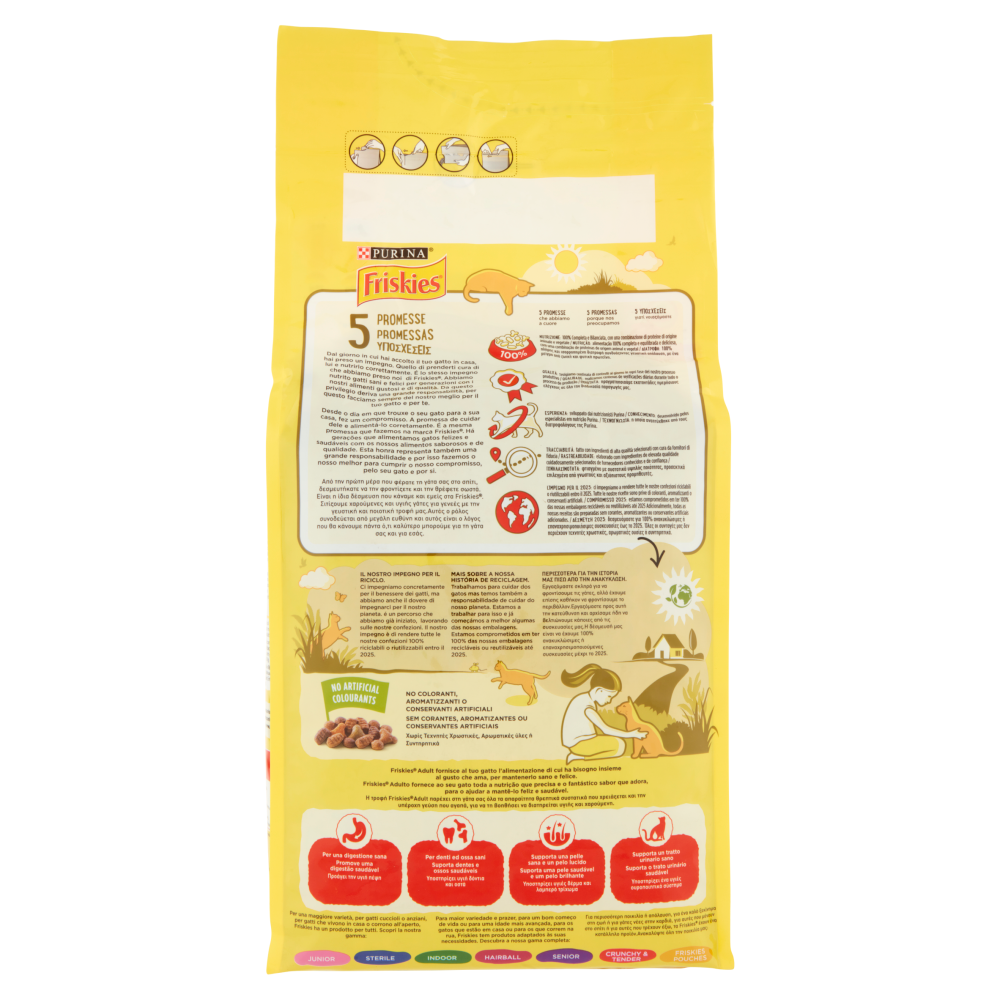 PURINA FRISKIES Gatto Adult Con un gustoso mix di Manzo e Pollo e con Verdure 2Kg