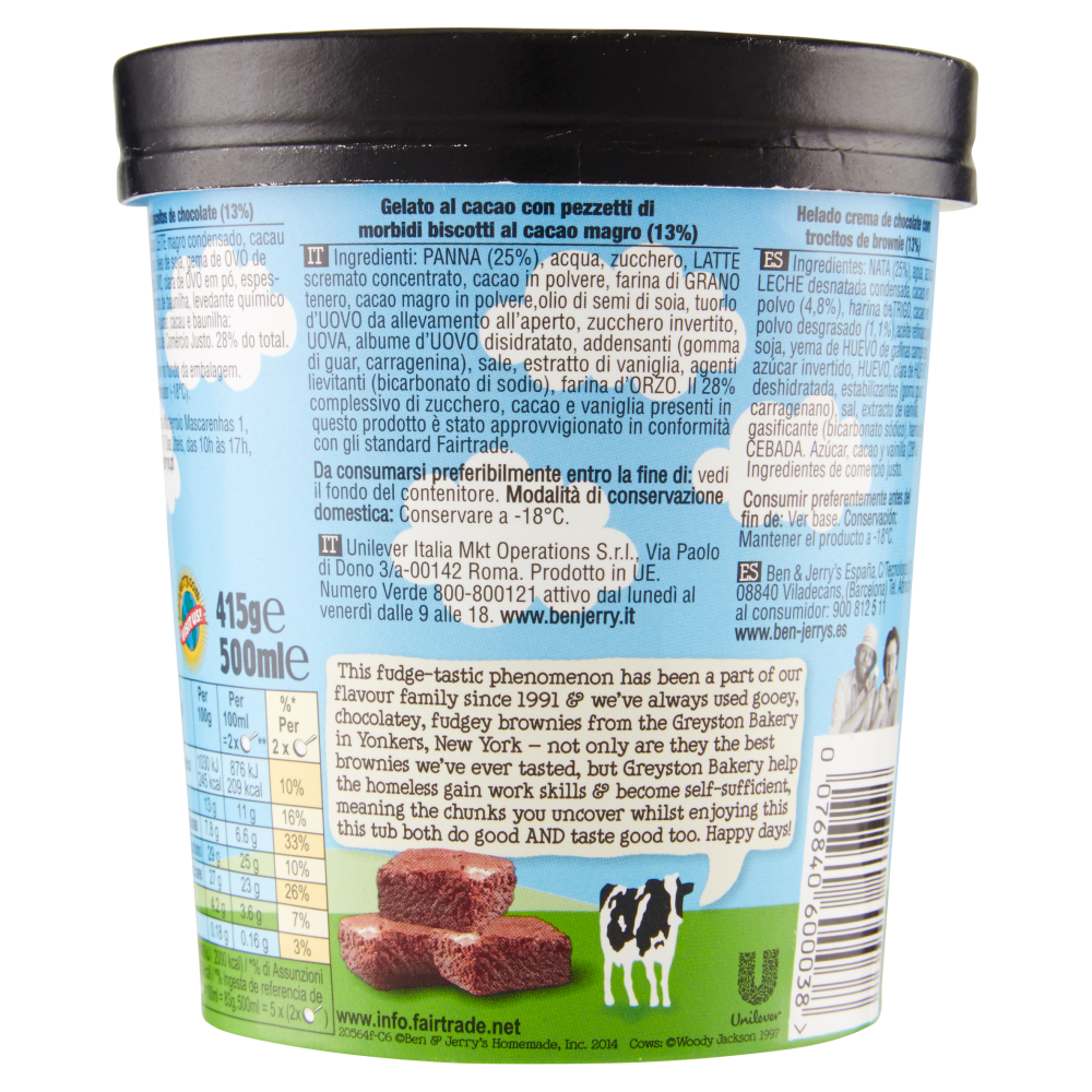 Ben & Jerry's Chocolate fudge brownie ice cream 500 ml Carrefour