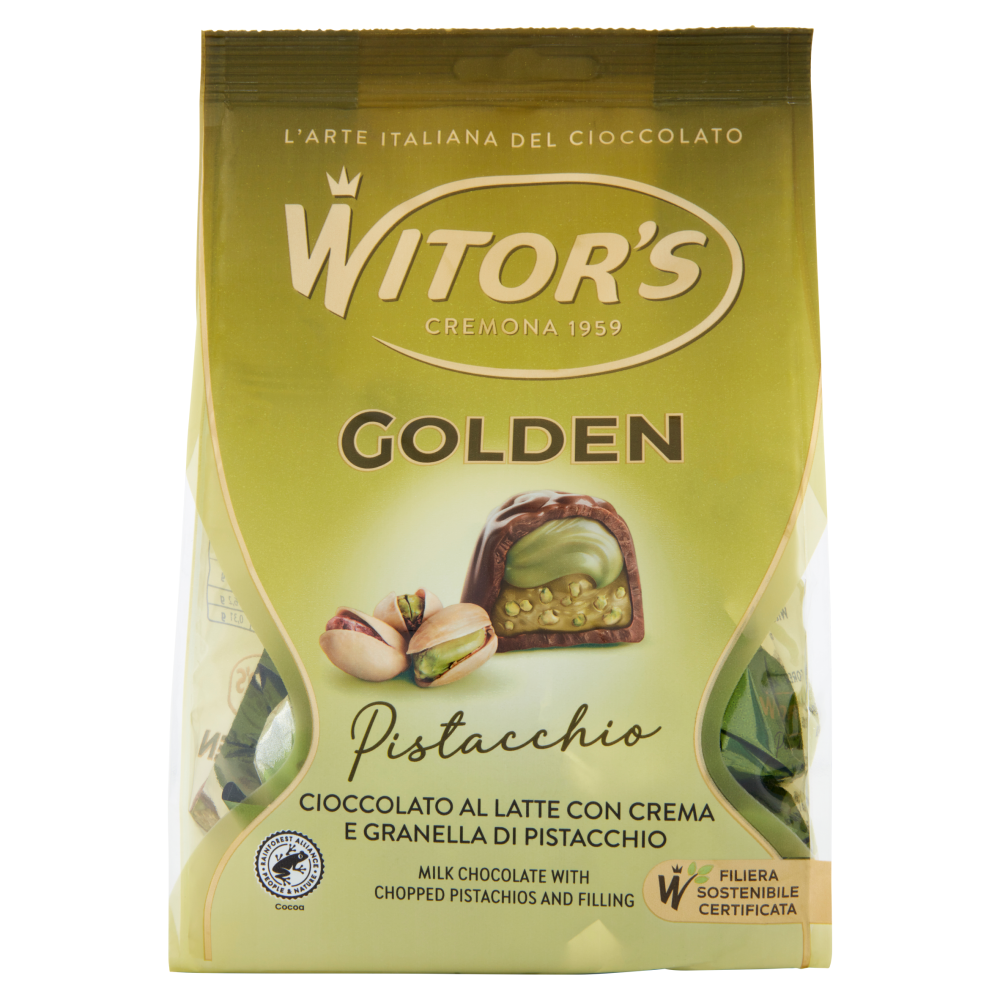 Witor's Golden Pistacchio Cioccolato al Latte con Crema e Granella di Pistacchio 200 g