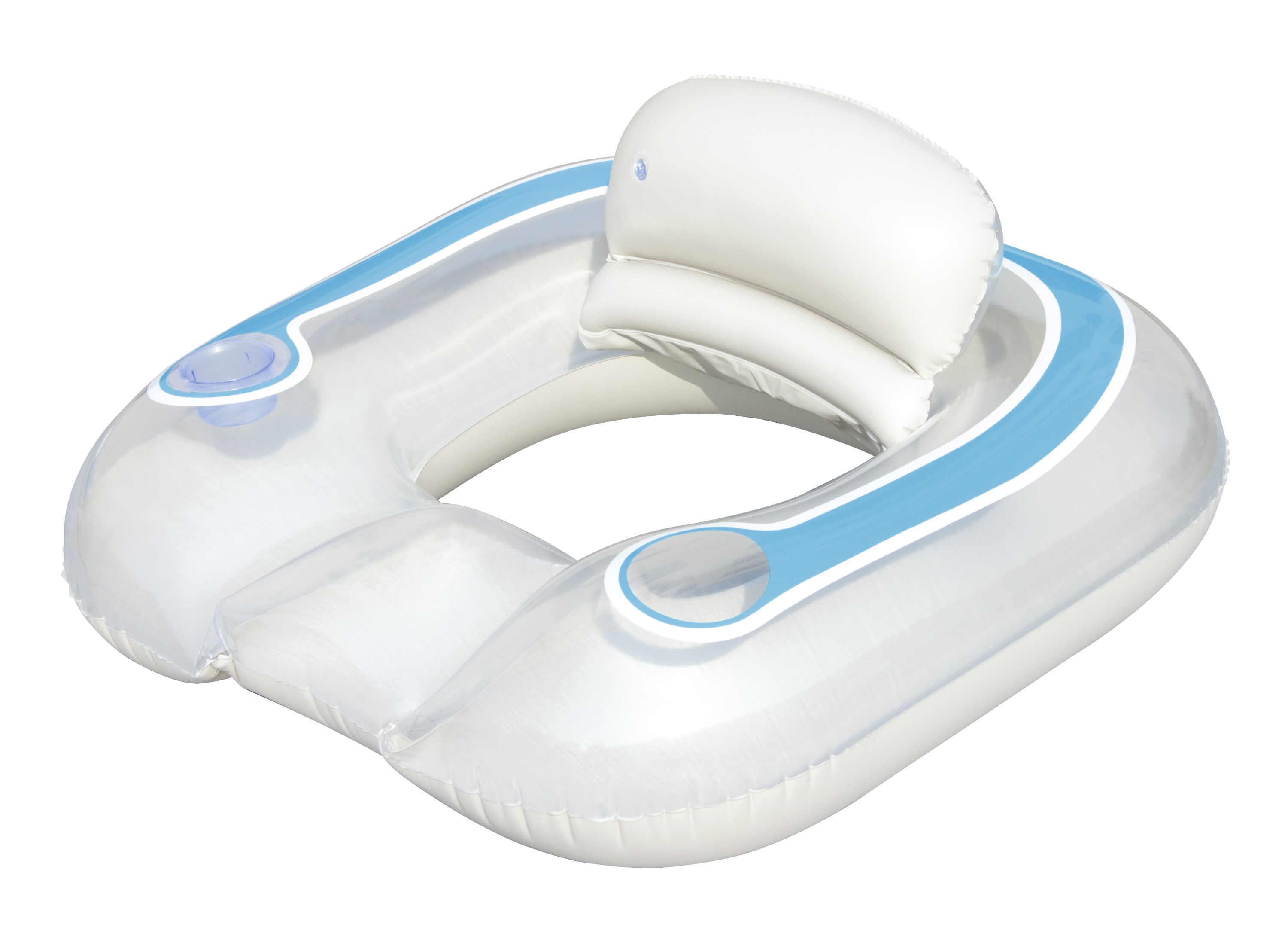 Bestway 43097 galleggiante da piscina e da spiaggia Blu, Trasparente Fantasia Vinile Ciambella da nuoto