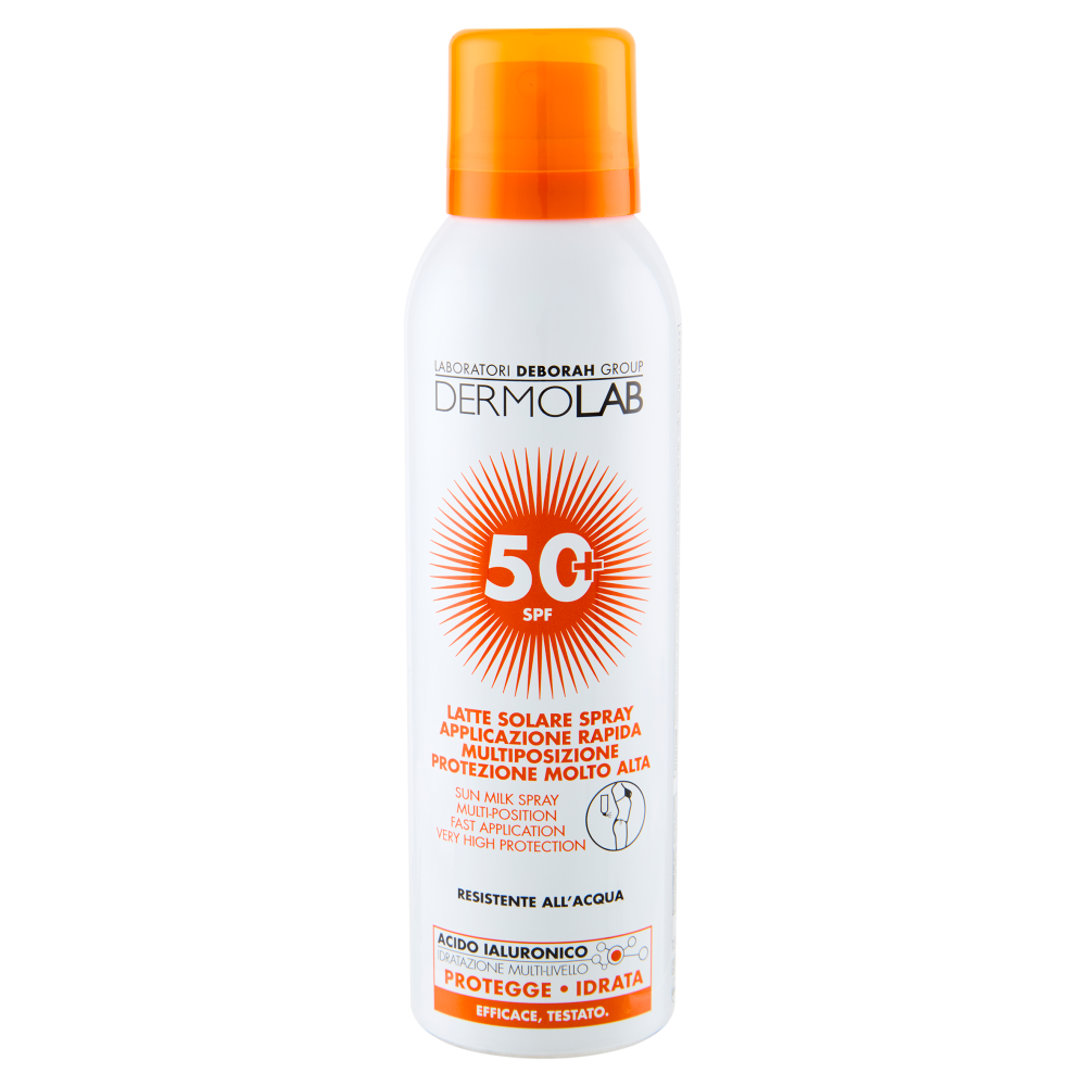 Dermolab Latte Solare Spray Applicazione Rapida Multiposizione Protezione Molto Alta 50+ SPF 150 ml