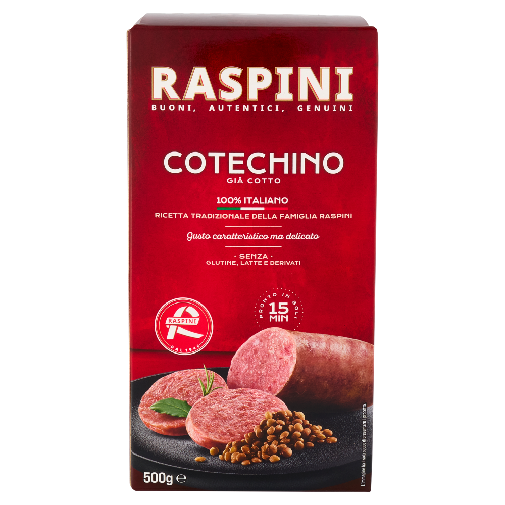 Raspini Cotechino Raspini Cotechino Gi&agrave; Cotto 500 g
