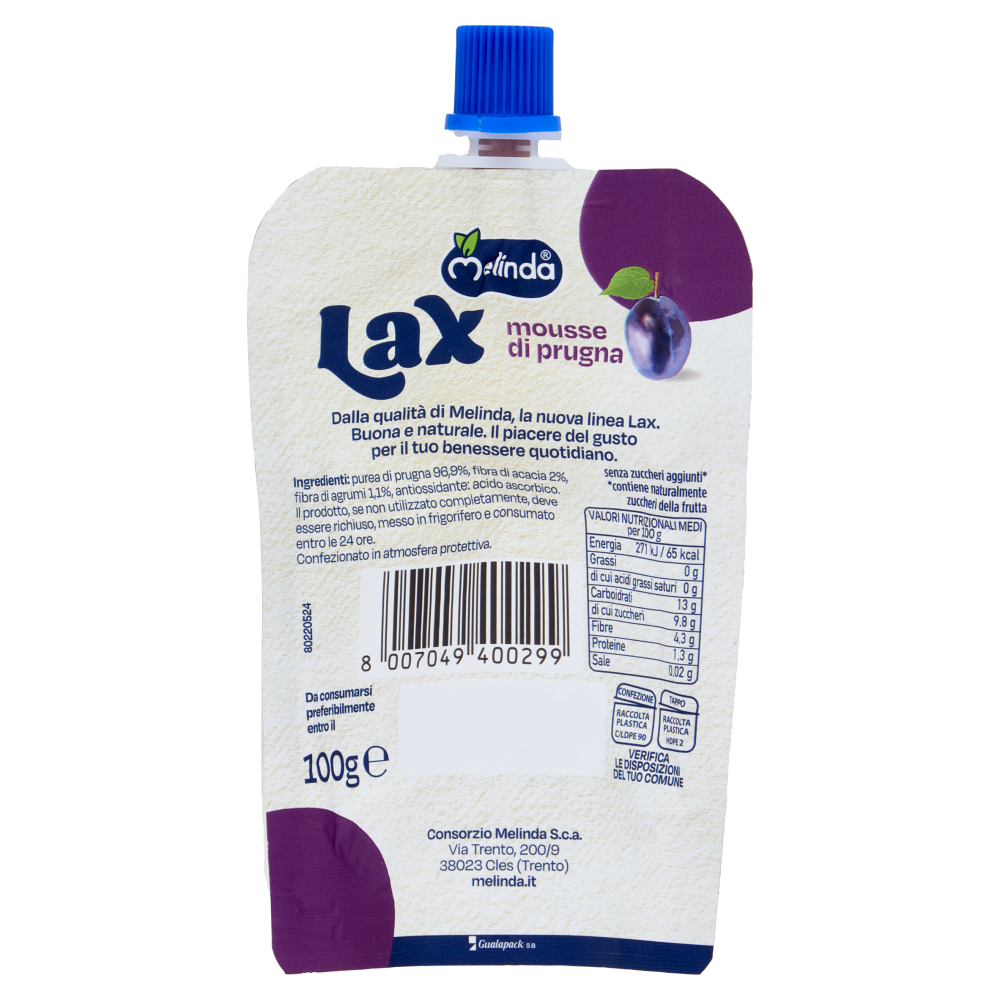Melinda Lax mousse di prugna 100 g