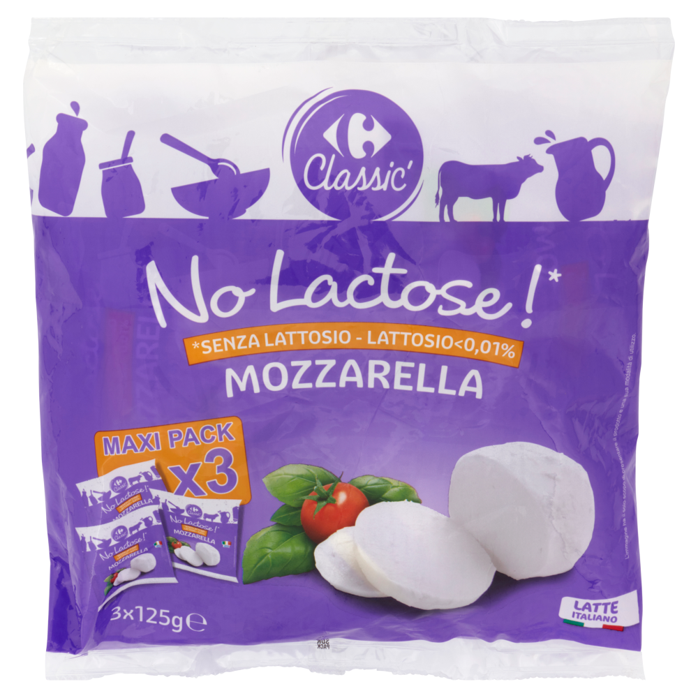Carrefour Classic Mozzarella Senza Lattosio 3 x 125 g