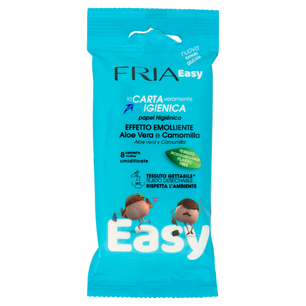 Fria Easy la Carta veramente Igienica salviette umidificate Effetto Emolliente 8 pz