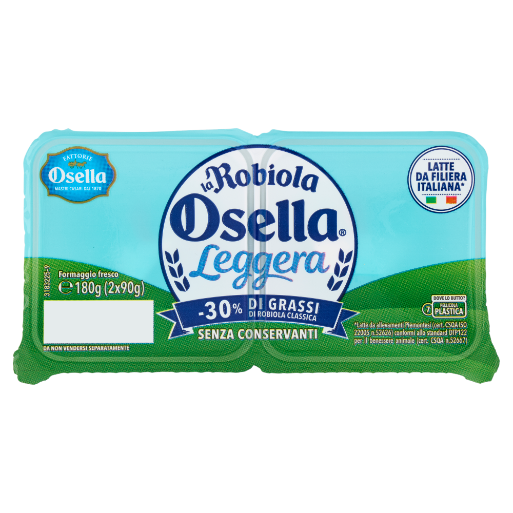 Fattorie Osella Robiola Leggera formaggio fresco 2 x 90 g