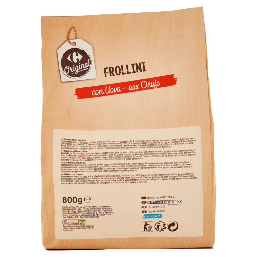 Carrefour Original Frollini con Uova 800 g