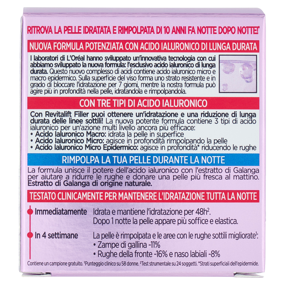 L'Oréal Paris Revitalift Filler Trattamento Anti-rughe Rivolumizzante Notte 50 ml