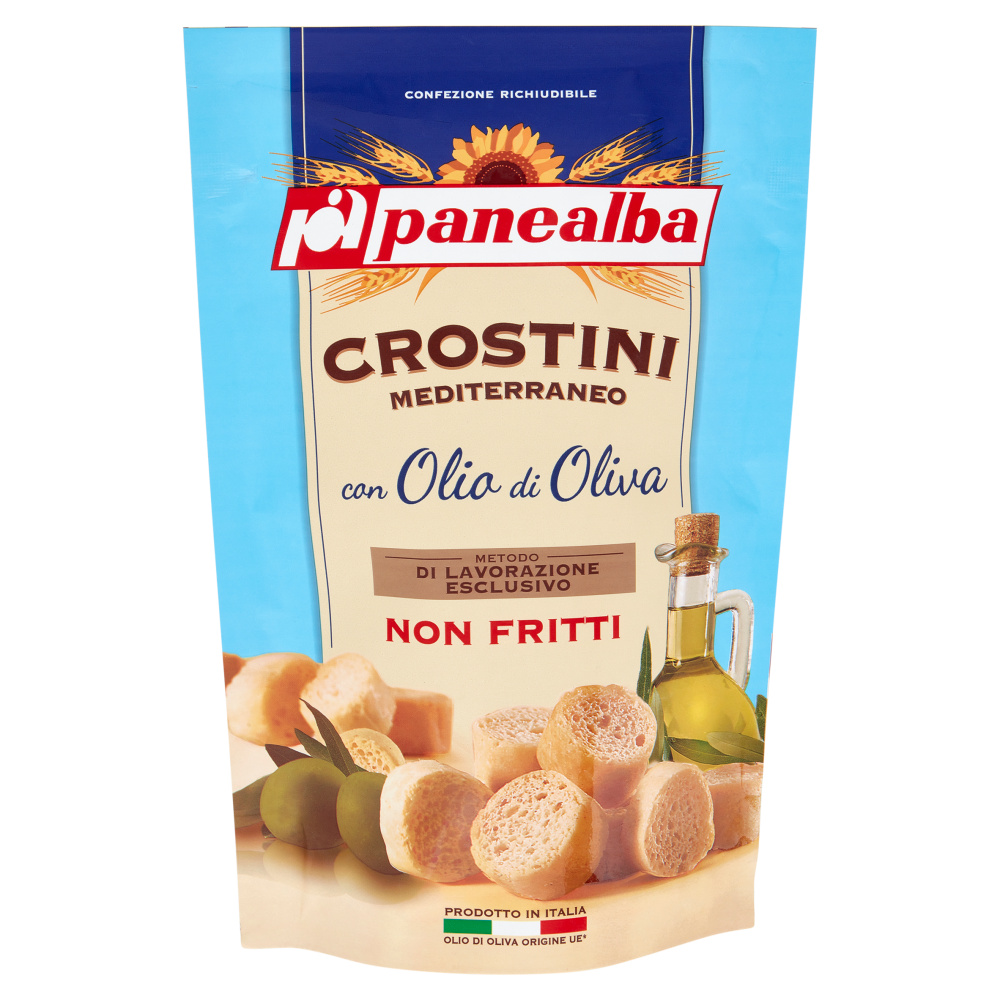 panealba Crostini Mediterraneo con Olio di Oliva 100 g