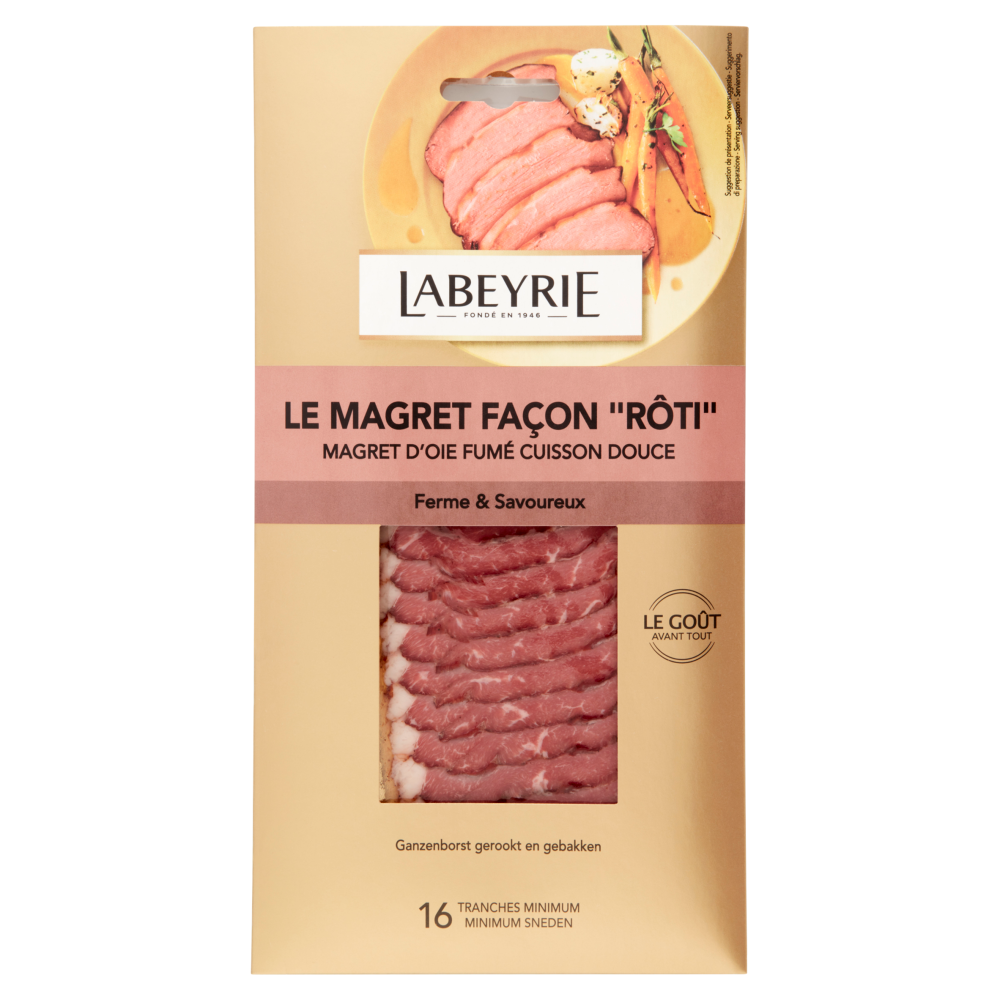 Labeyrie le Magret Fa&ccedil;on R&ocirc;ti Magret d'Oie, Petto d'Oca Cotto ed Affumicato 90 g