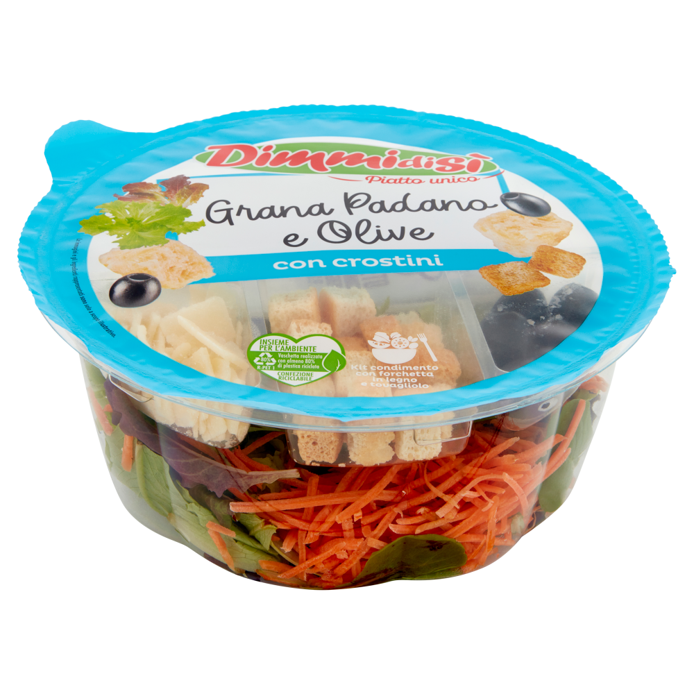 DimmidiSì Piatto unico Grana Padano e Olive con crostini 120 g