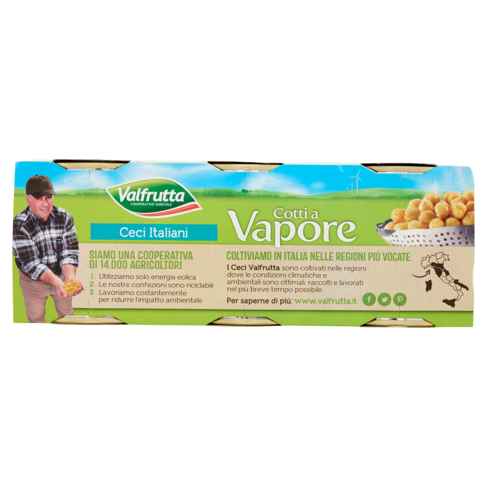Valfrutta Cotti a Vapore Ceci Italiani 3 x 150 g