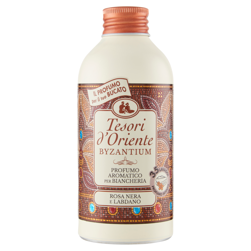 Tesori d'Oriente Byzantium Profumo Aromatico per Biancheria Rosa Nera e Labdano 250 ml