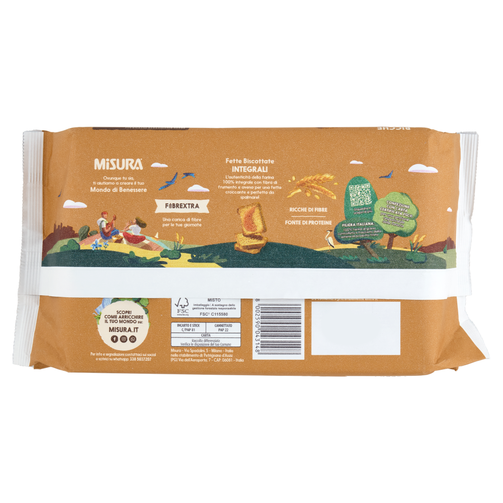 Misura Fibrextra Fette Biscottate Integrali 320 g