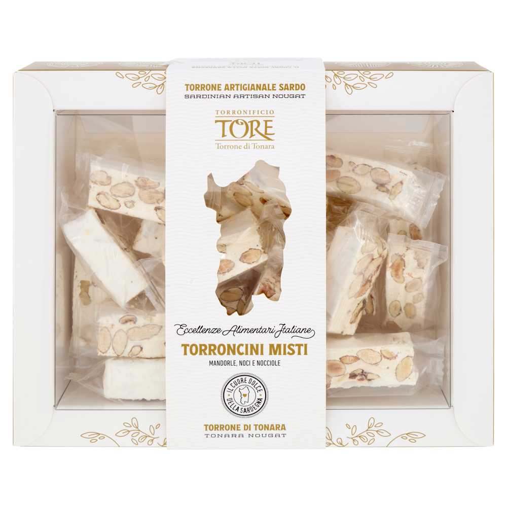 Torronificio Tore Torroncini Misti Mandorle, Noci e Nocciole 300 g
