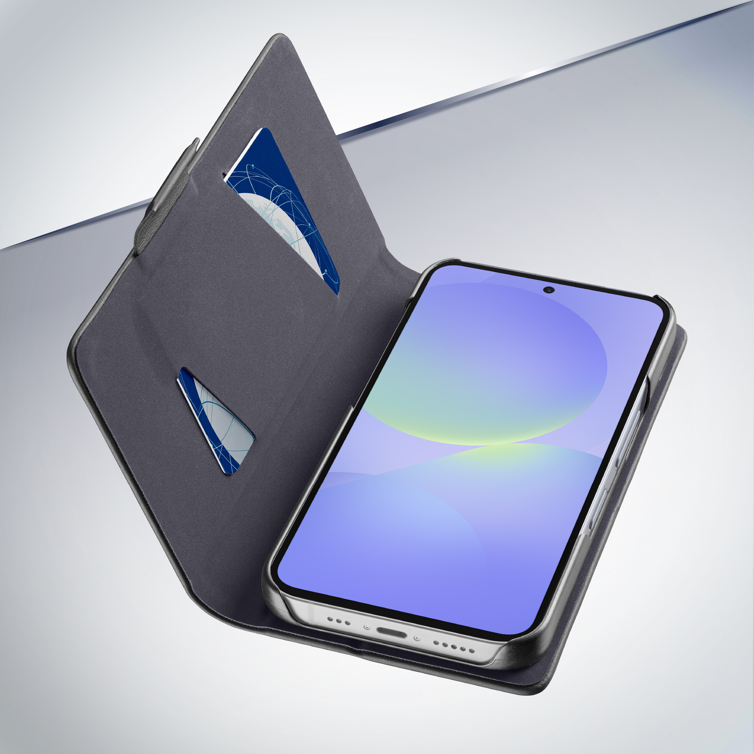 Cellularline Book - Galaxy A36/A56 Custodia a libro con tasca portatessera e chiusura magnetica