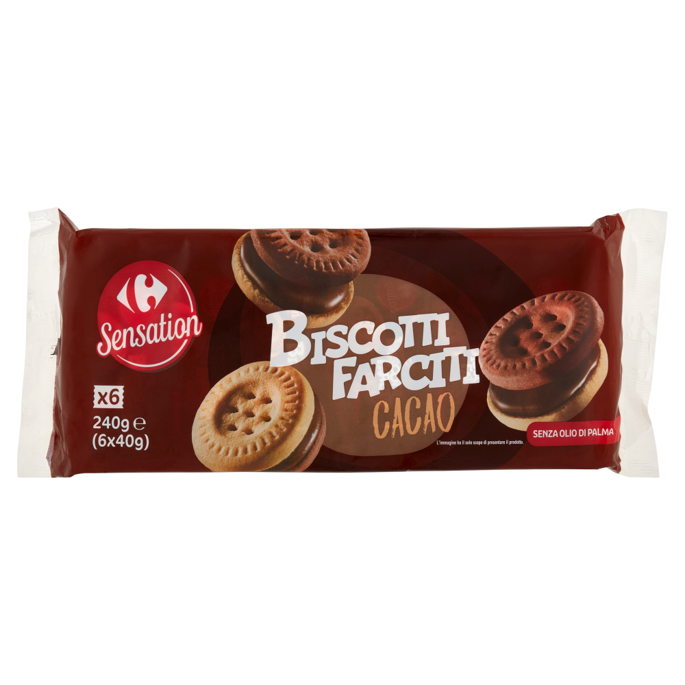 Carrefour Sensation Biscotti Farciti Cacao 6 x 40 g