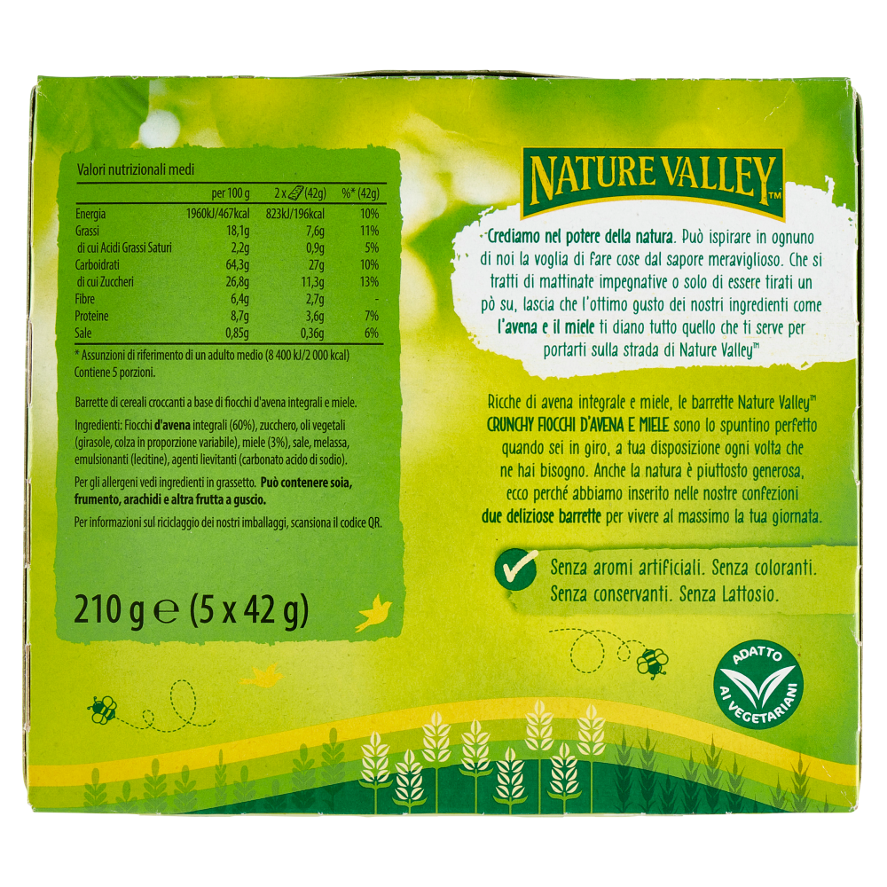 Nature Valley Crunchy Fiocchi d'Avena e Miele 5 x 42 g