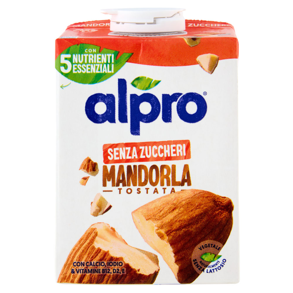 ALPRO Senza Zuccheri Mandorla, Bevanda 100% Vegetale, Basso in grassi, Senza Lattosio, 500ml