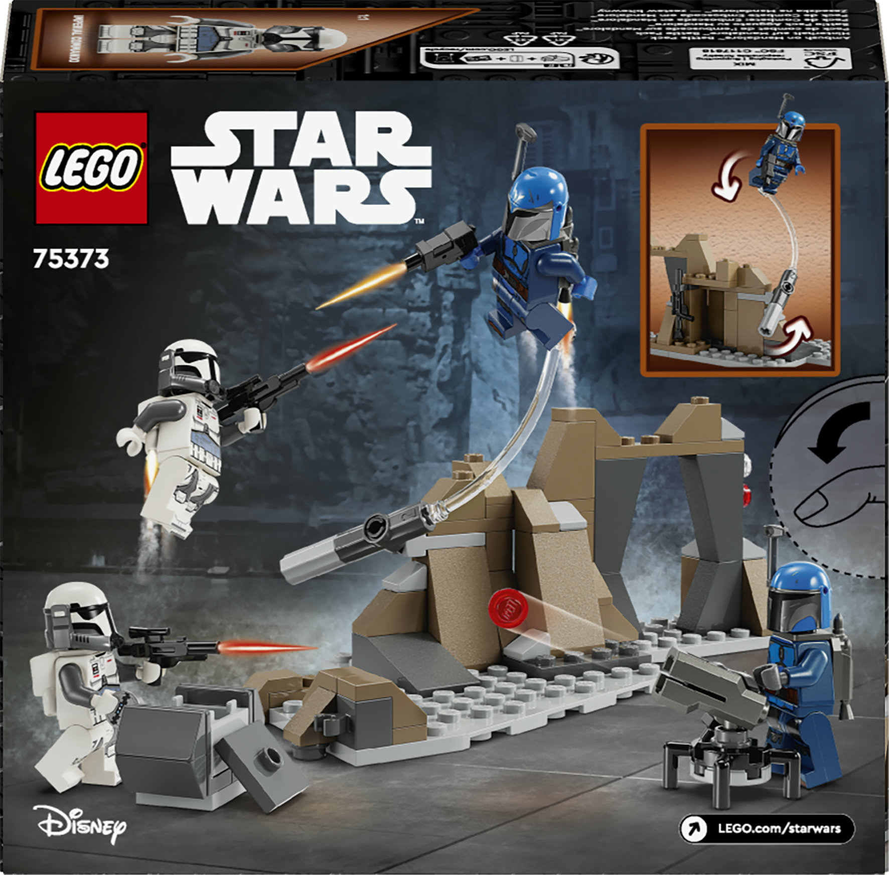LEGO Star Wars 75373 Battle Pack Agguato su Mandalore, Gioco d'Avventura per Bambini 6+ con 4 Personaggi con Armi e Jetpack