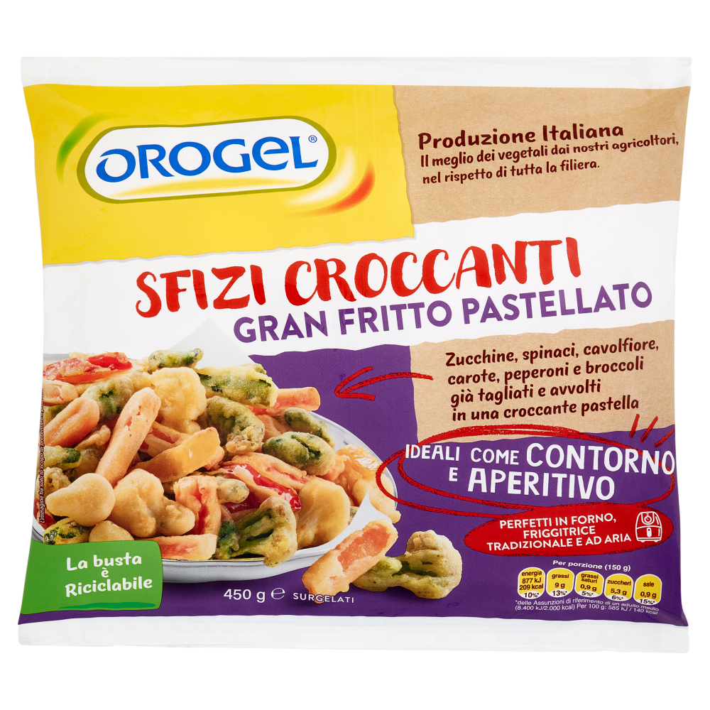 Orogel Sfizi Croccanti Gran Fritto Pastellato Surgelati 450 g