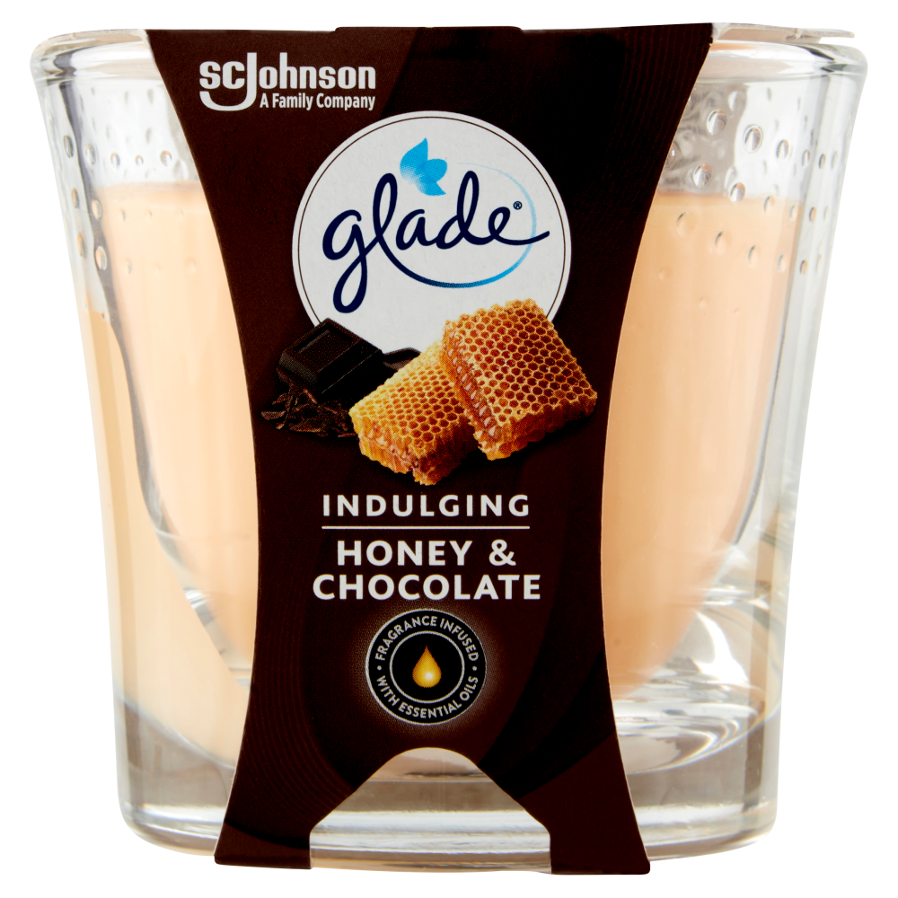 Glade&reg; Candela profumata, fragranza Honey & Chocolate, 129g