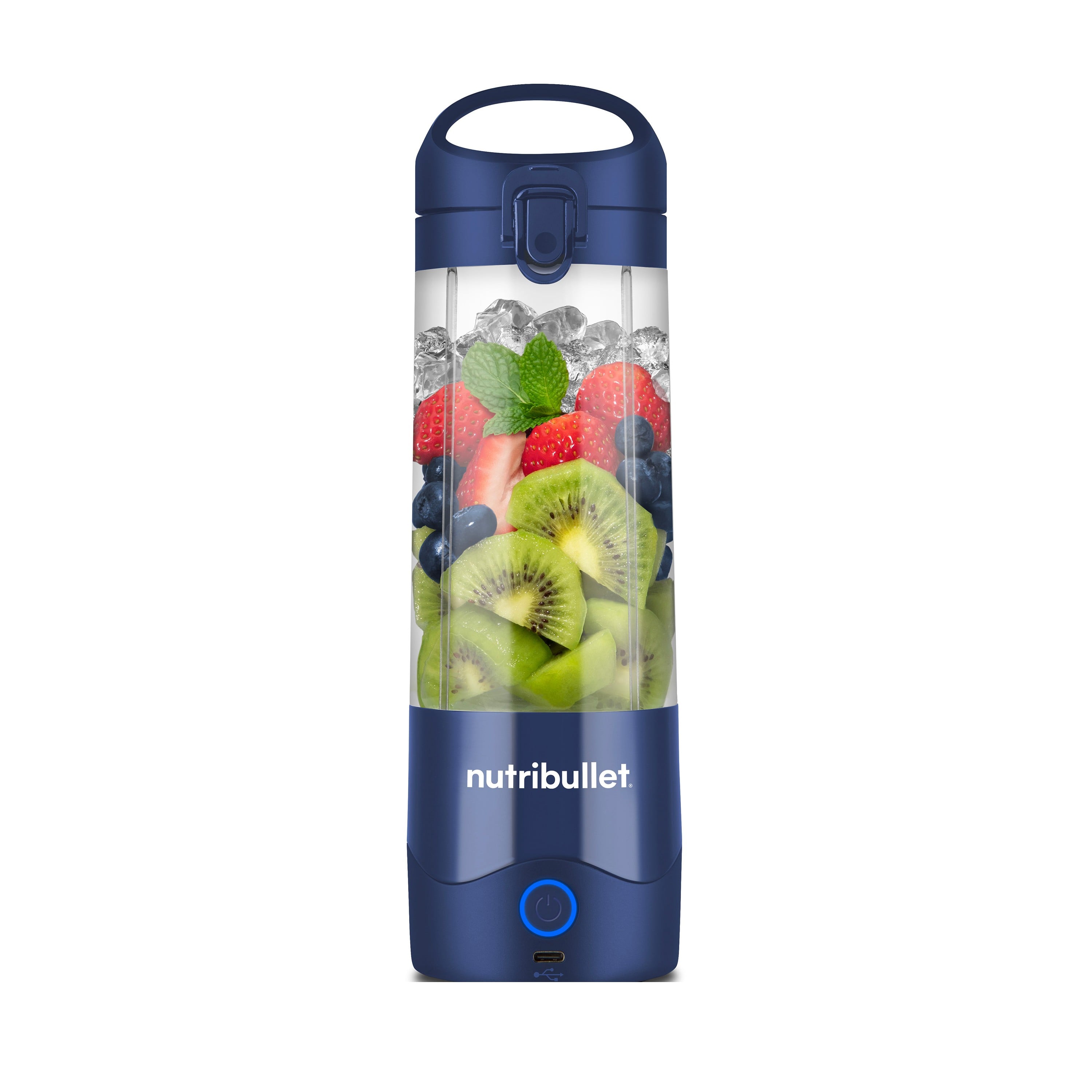 NutriBullet Portable &ndash; Mini Frullatore Compatto e Portatile, Ricaricabile USB-C, Smoothie Maker, Blu (NBP003NBL)