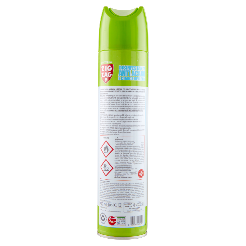 Zig Zag Disinfestante Anti Acaro e Cimice dei Letti 300 ml