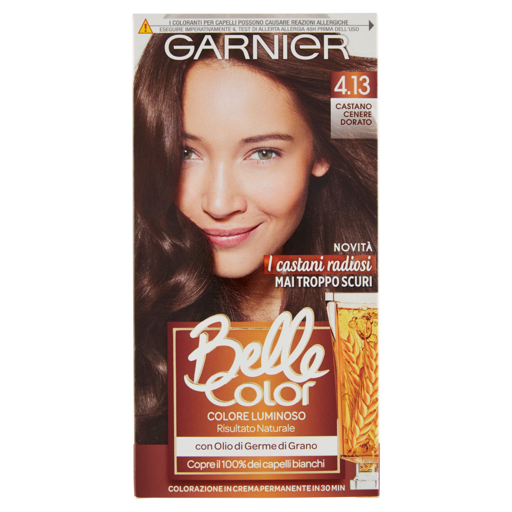 Garnier Belle Color Colore Luminoso Tinta Per Capelli Bianchi 4 13 Castano Cenere Dorato Carrefour