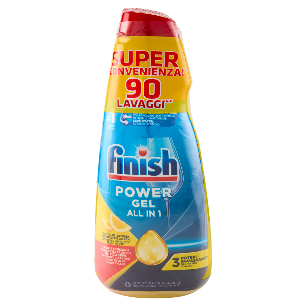 Finish Power Gel Lemon 3 x 30 lavaggi liquido lavastoviglie 3 x 600 ml