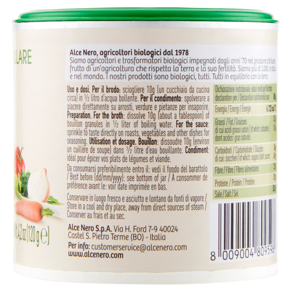 alce nero Brodo Vegetale Granulare 120 g