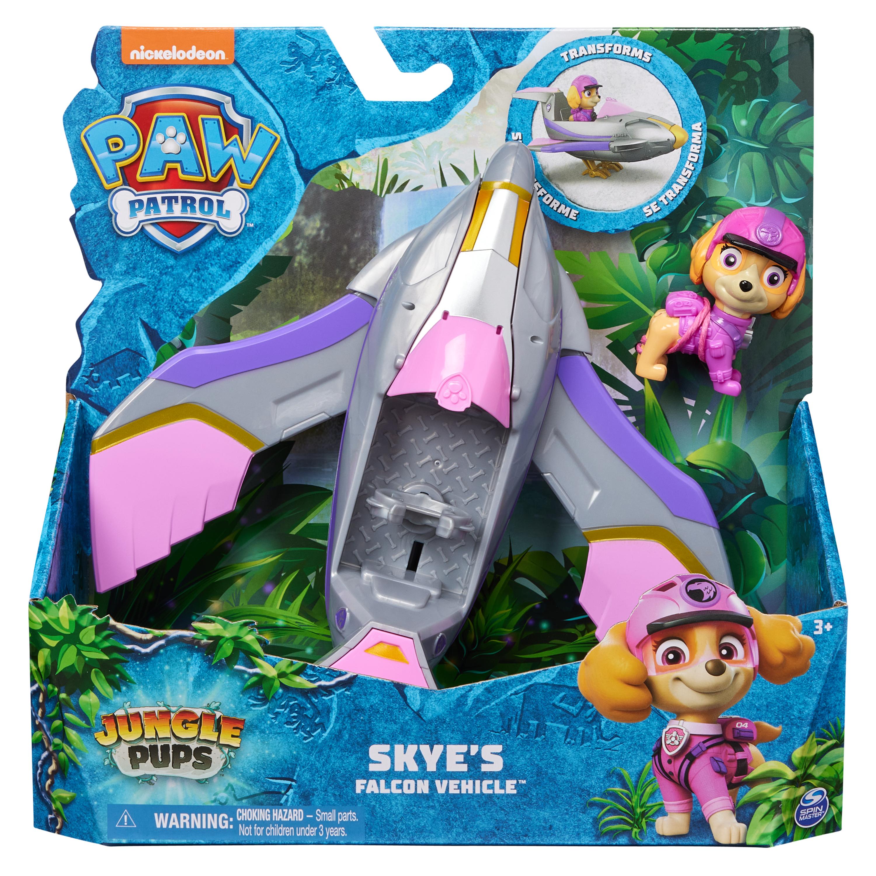 PAW Patrol Jungle Pups, Tiger Vehicle di Chase, veicolo giocattolo con action figure da collezione, giocattoli per bambini e bambine dai 3 anni in su