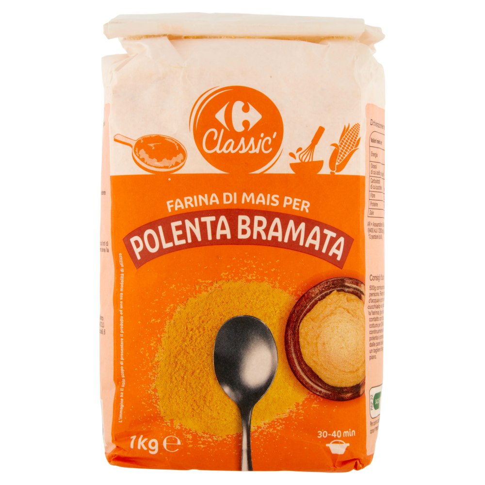Carrefour Classic Farina di Mais per Polenta Bramata 1 Kg