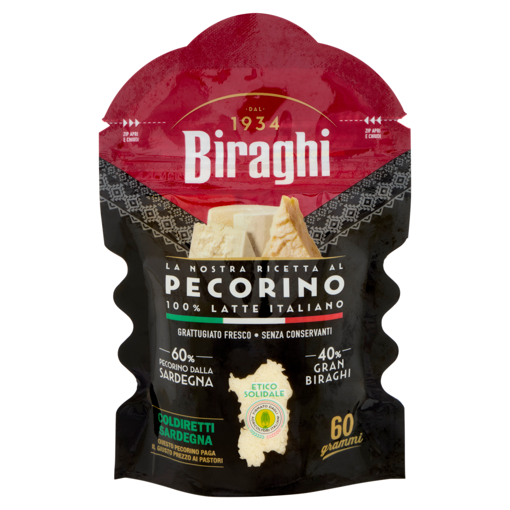 Biraghi la Nostra Ricetta al Pecorino Grattugiato Fresco 60 g